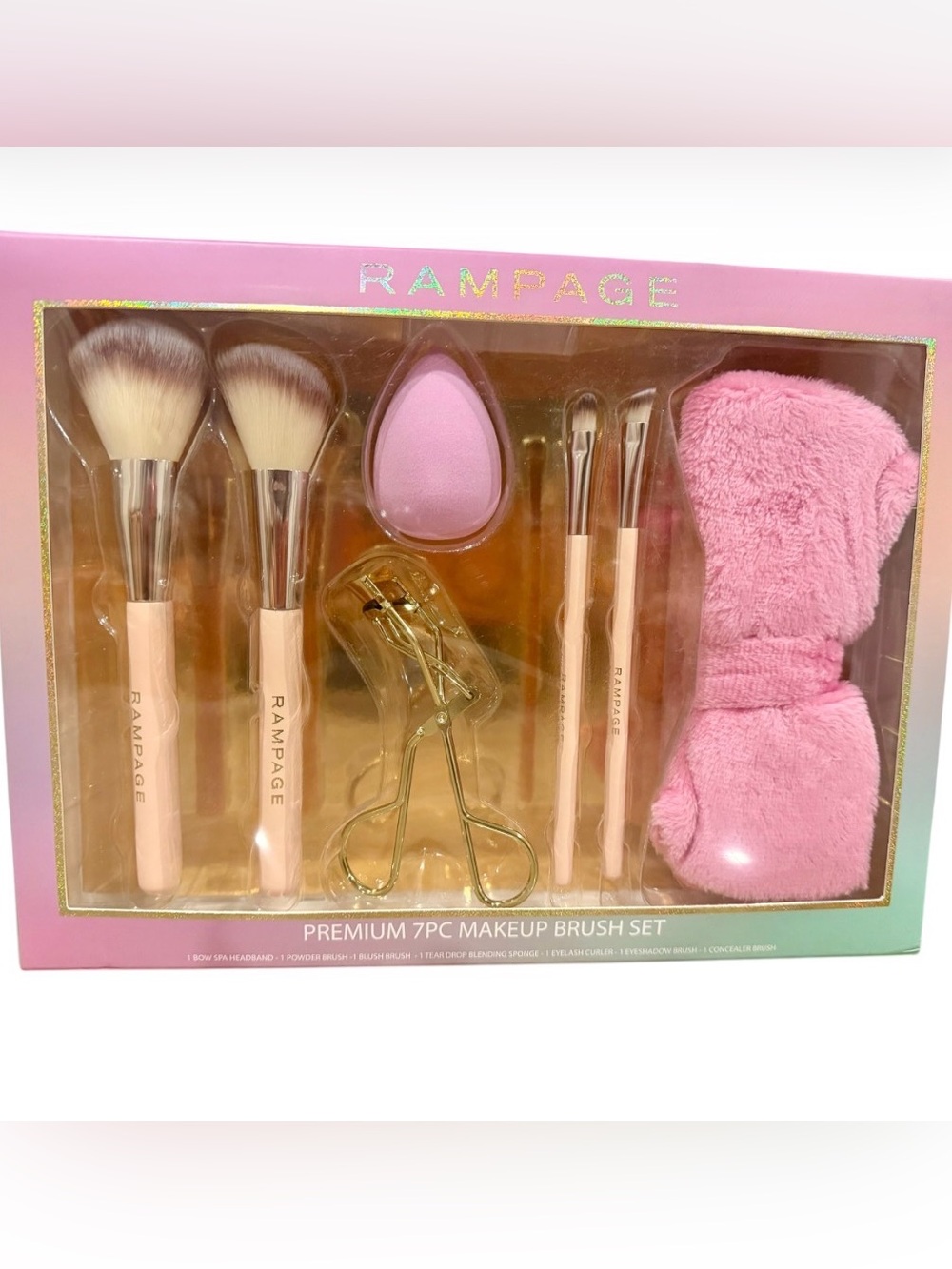 Rampage Premium 7-Piece Makeup Brush & Tool Set NIB